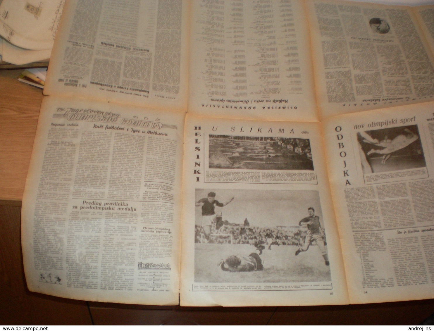 Newspaper Olipijada Glasnik Jugoslovenskog Olimpijskog Komiteta  Godina ! Broj 2 Beara  Helsinki 1954 - Books