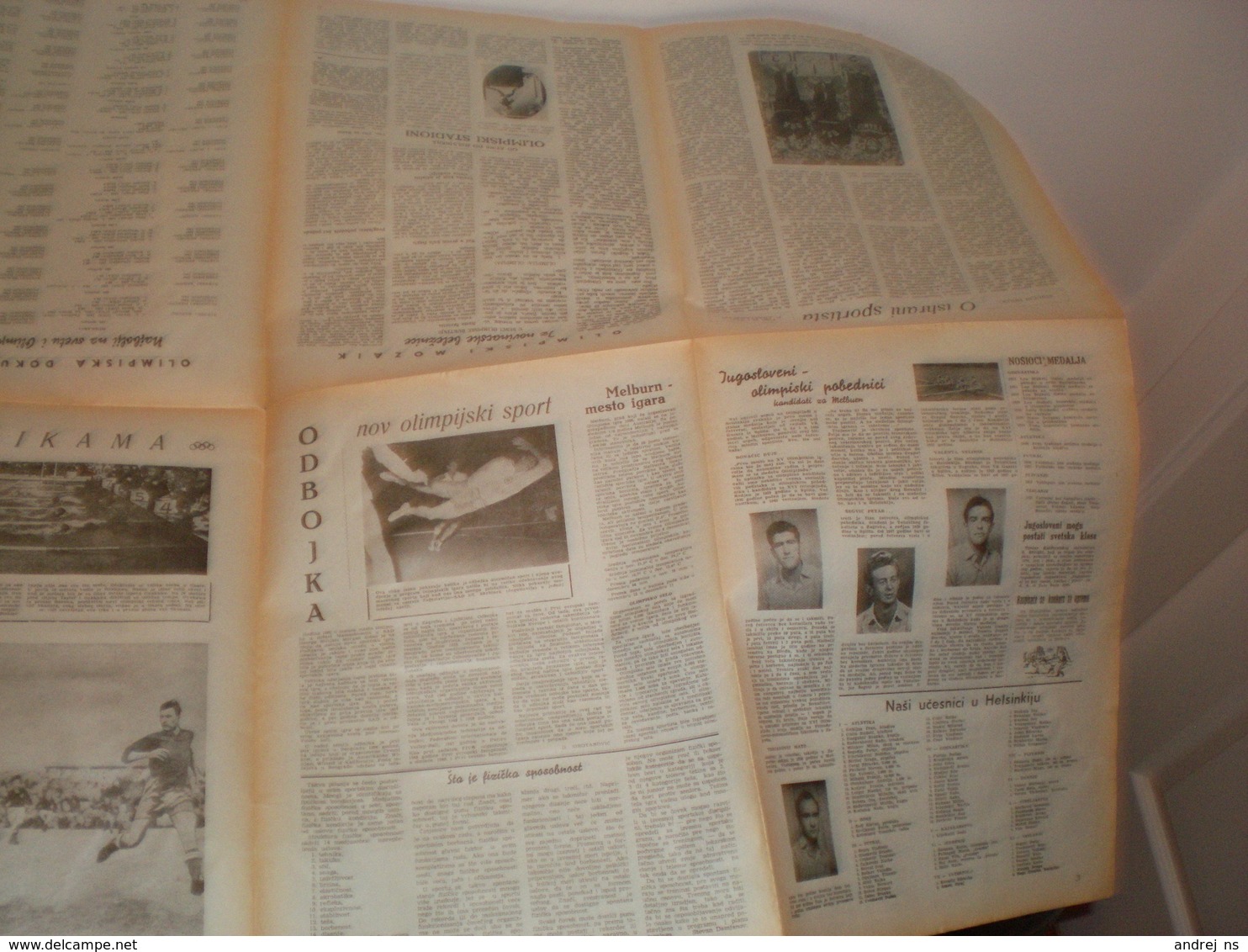 Newspaper Olipijada Glasnik Jugoslovenskog Olimpijskog Komiteta  Godina ! Broj 2 Beara  Helsinki 1954 - Livres