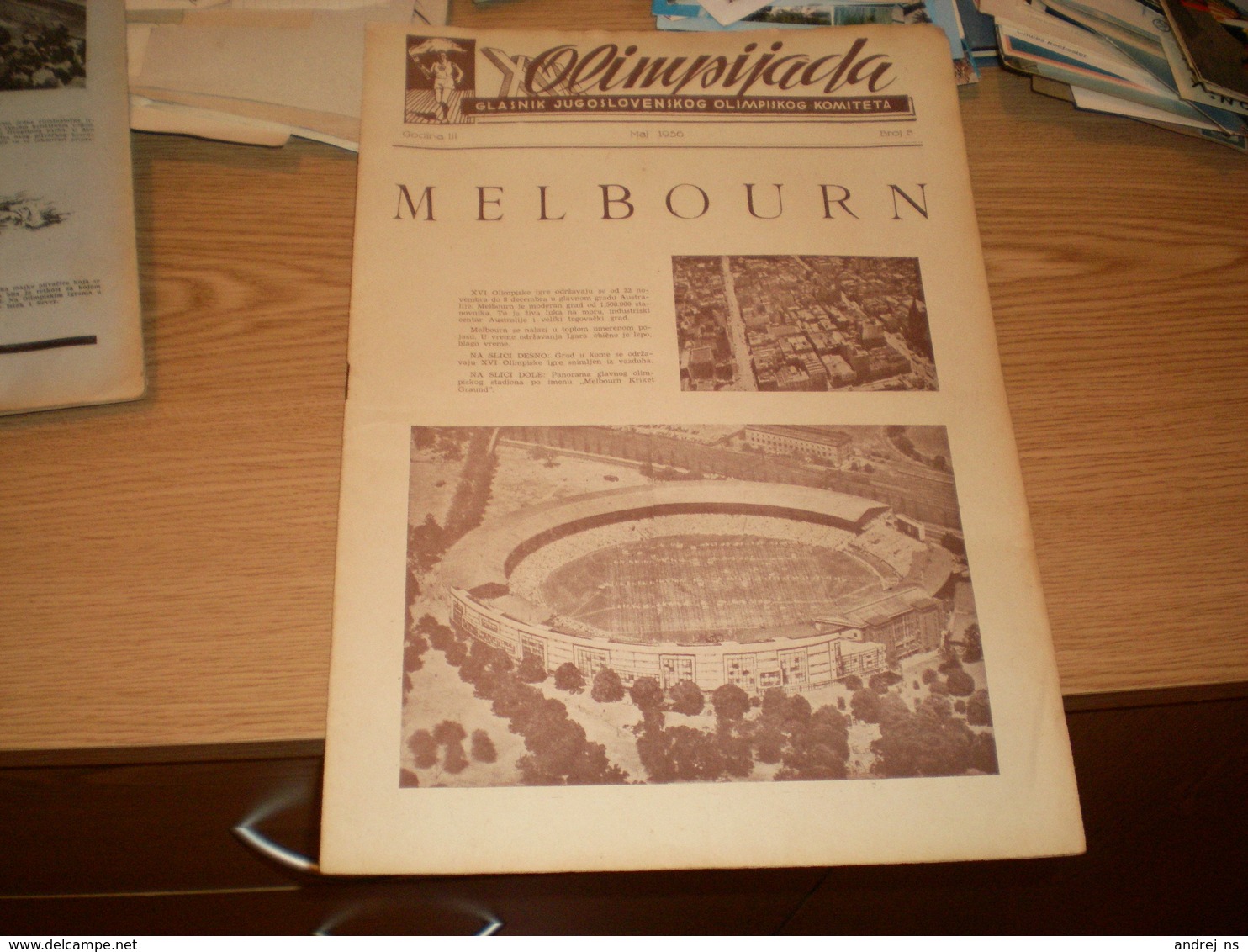 Newspaper Olipijada Glasnik Jugoslovenskog Olimpijskog Komiteta  Godina 3 Broj 8 Melbourn 1956 - Books