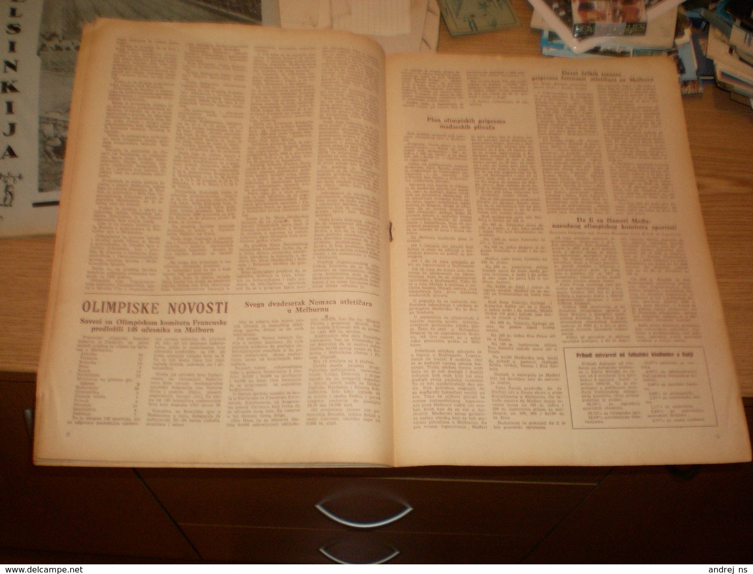 Newspaper Olipijada Glasnik Jugoslovenskog Olimpijskog Komiteta  Godina 3 Broj 8 Melbourn 1956 - Libri