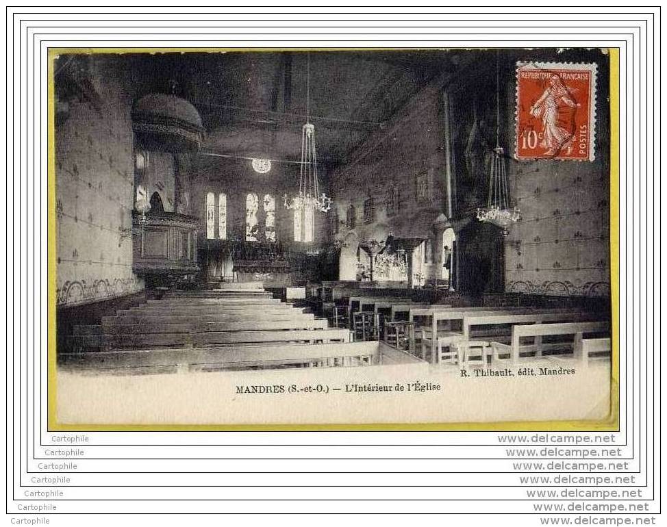 94 - MANDRES - L Interieur De L Eglise - Mandres Les Roses