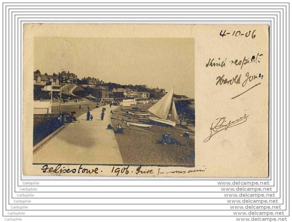 UK - Felixstowe - Photo Postcard 1906 - Andere & Zonder Classificatie