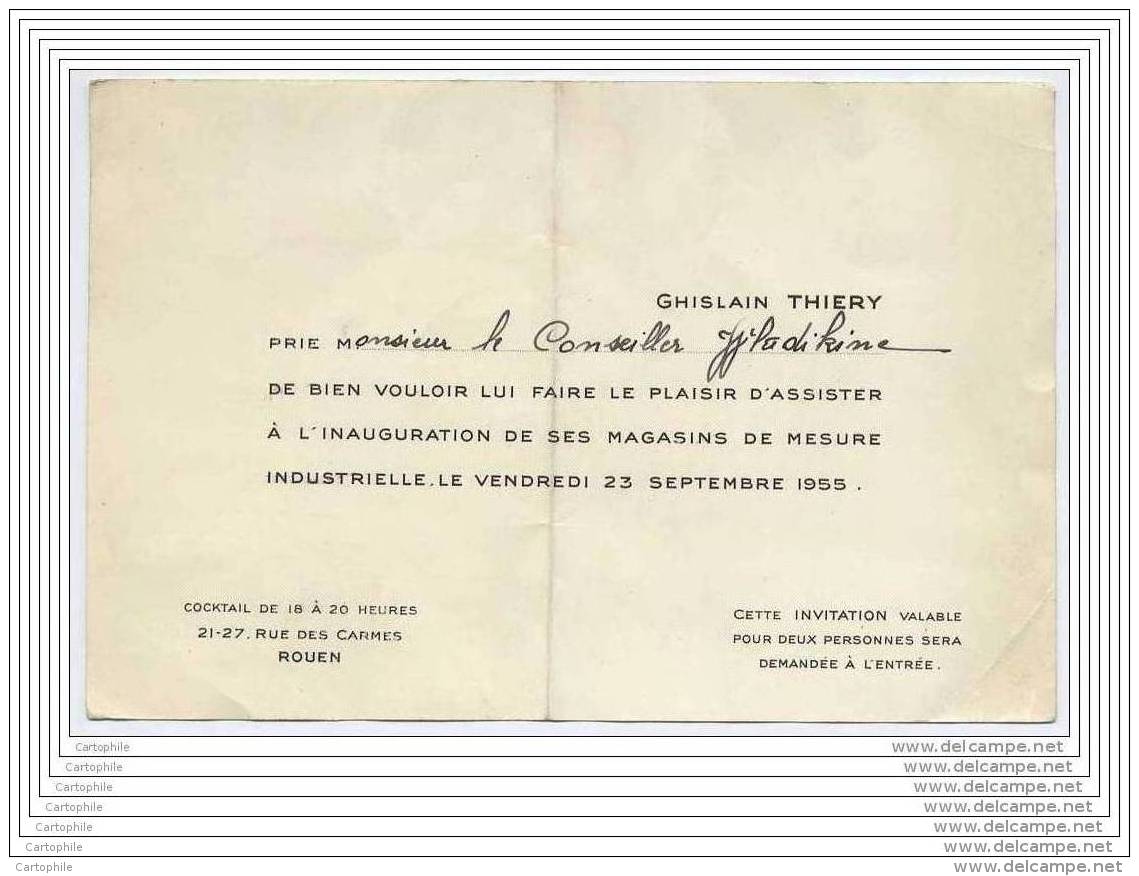 Inauguration Des Magasins De Mesure Industrielle Par Ghislain Thiery - 1955 - Otros & Sin Clasificación