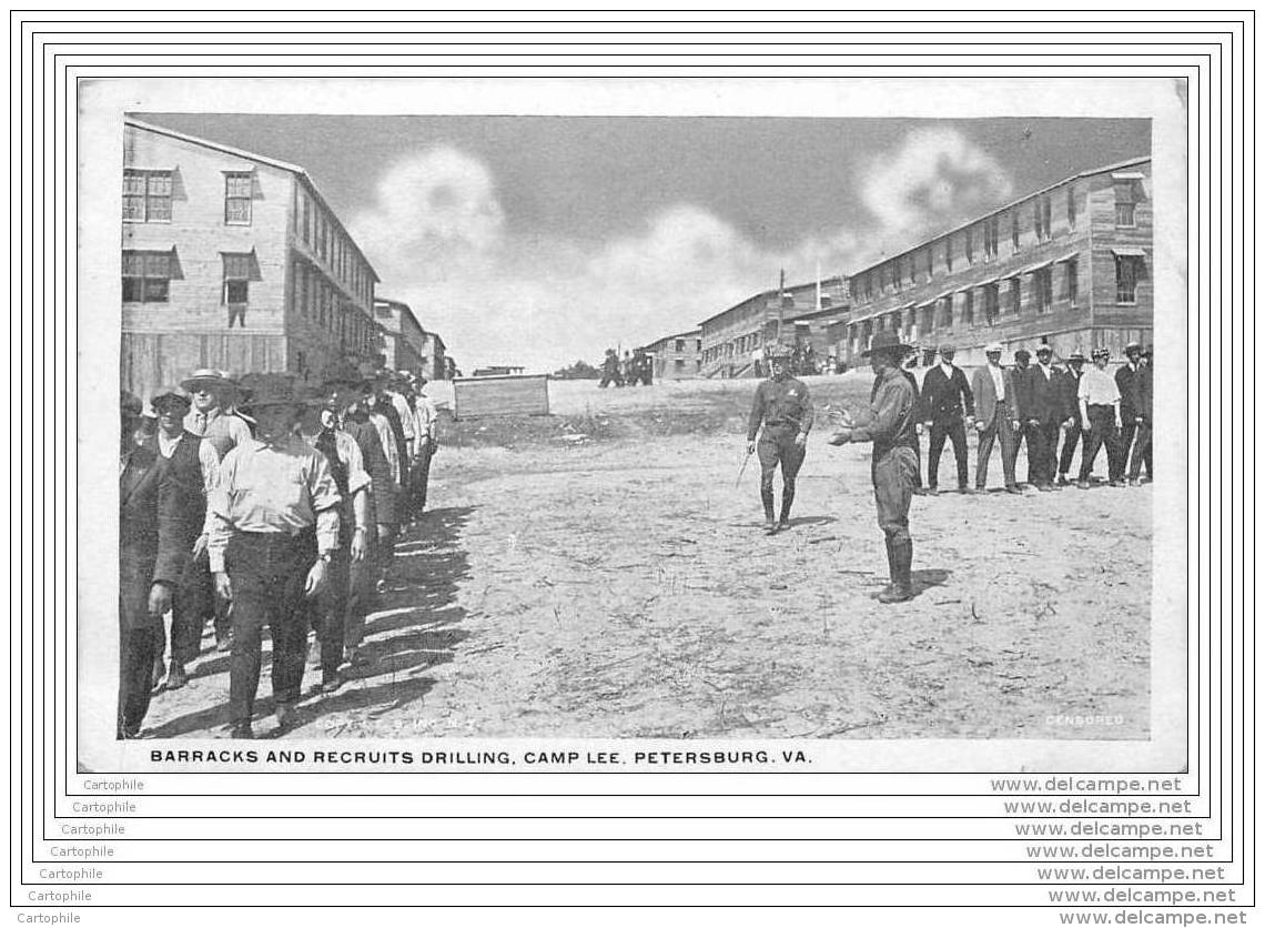 USA - Barracks And Recruits Drilling, Camp Lee, Petersburg VA - Military - Richmond