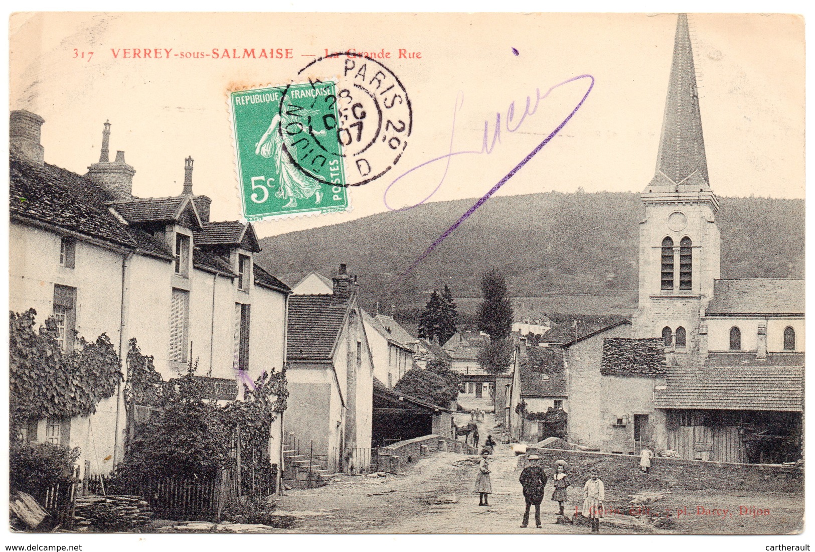 " VERREY Sous SALMAISE - La GRANDE RUE " TRES RARE ! - Montbard