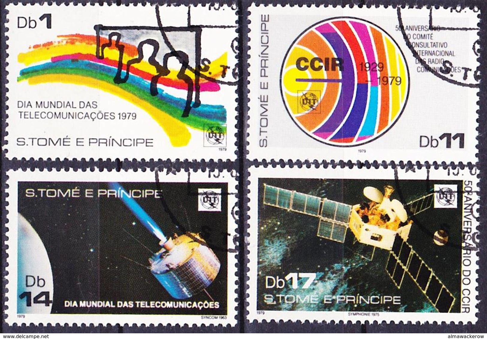 2017-0313 Sao Tomé 1979 World Telecommunication Day, 50 Years Of CCIR Complete Set Mi 675-678 Used O - Post