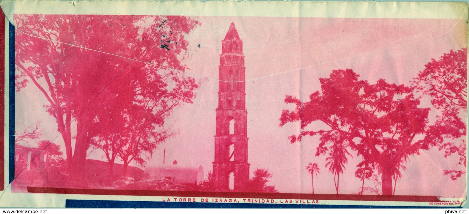 1961 , CUBA , LA HABANA - BERNA , SOBRE ILUSTRADO , LA TORRE DE IZNAGA , MARCA 1ª CONFERENCIA LATINOAMERICANA - Lettres & Documents