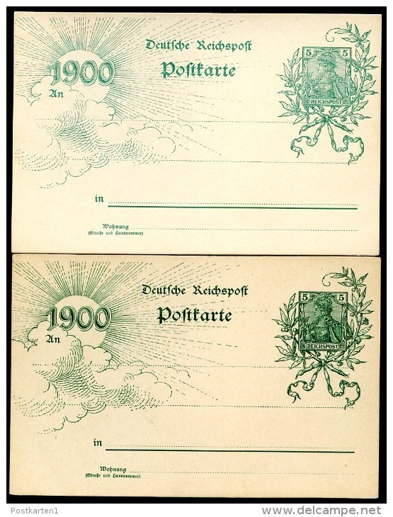 DR  P 43 II  Bbd  2 Postkarten  Farbvarianten **  1899  Kat. 5,00 € - Autres & Non Classés