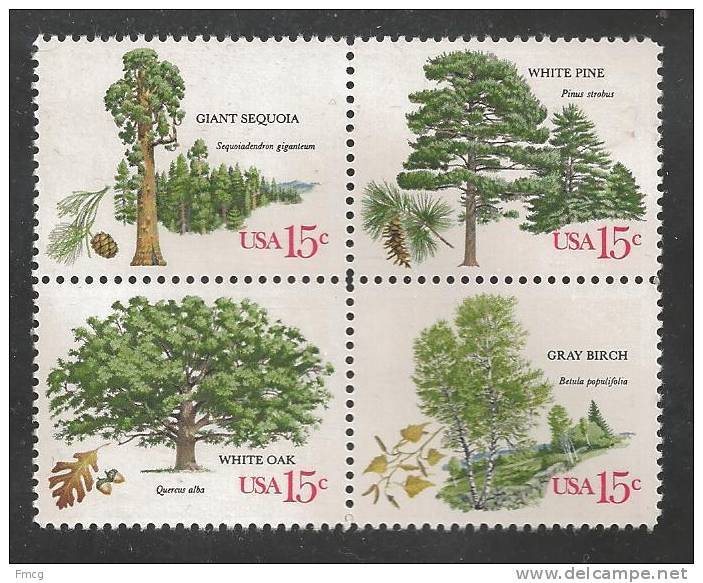 1978 15 Cents Trees Block Of 4 Mint Never Hinged - Unused Stamps