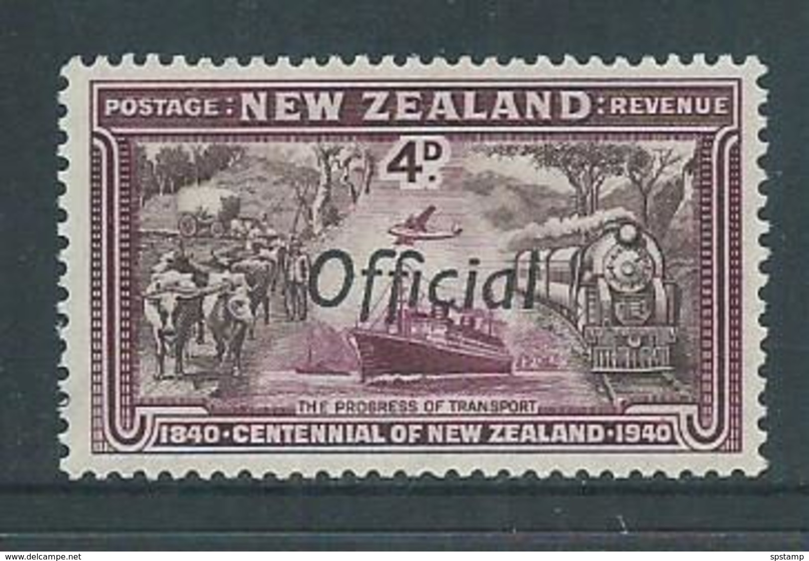 New Zealand 1940 4d Transport Official Overprint MLH - Service