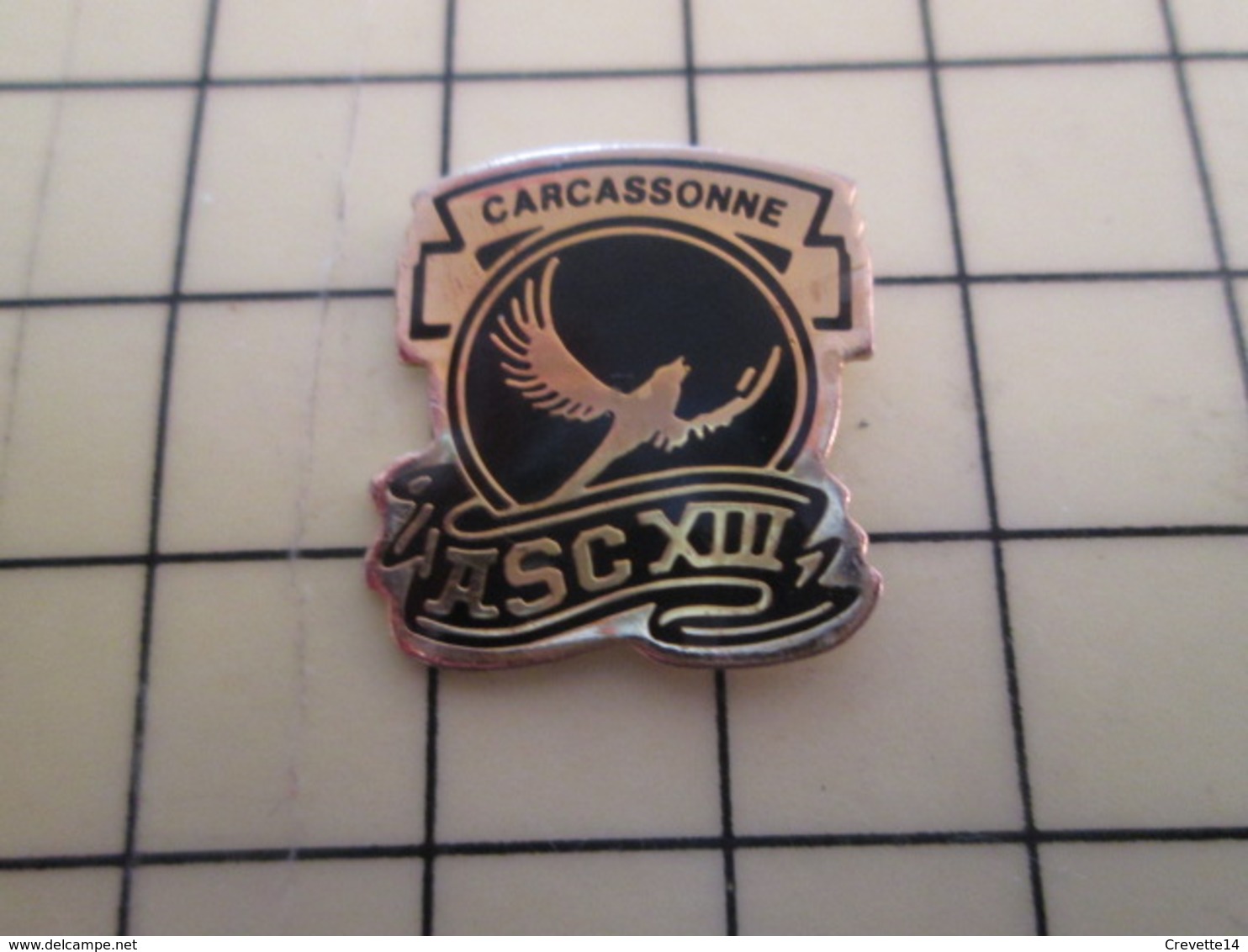 1015c : Pin's Pins / RARE & BELLE QUALITE / THEME : SPORTS / CLUB RUGBY ASC XIII CARCASSONNE - Rugby