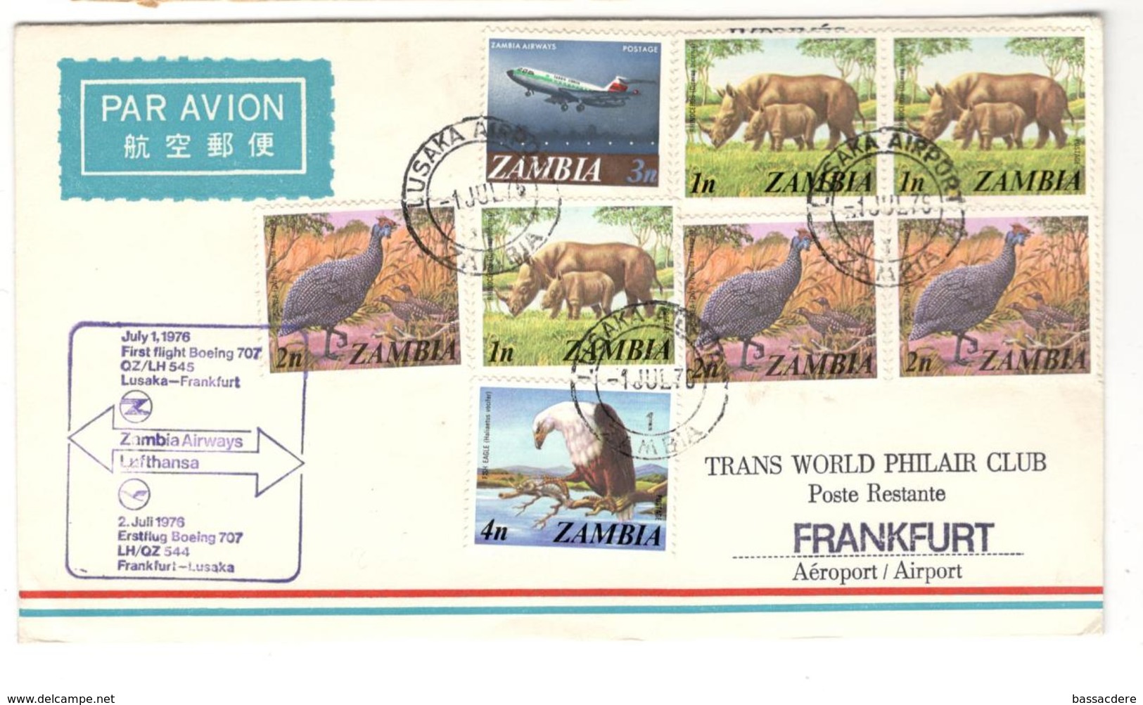 3425 - LUSAKA / FRANFORT - Zambia (1965-...)