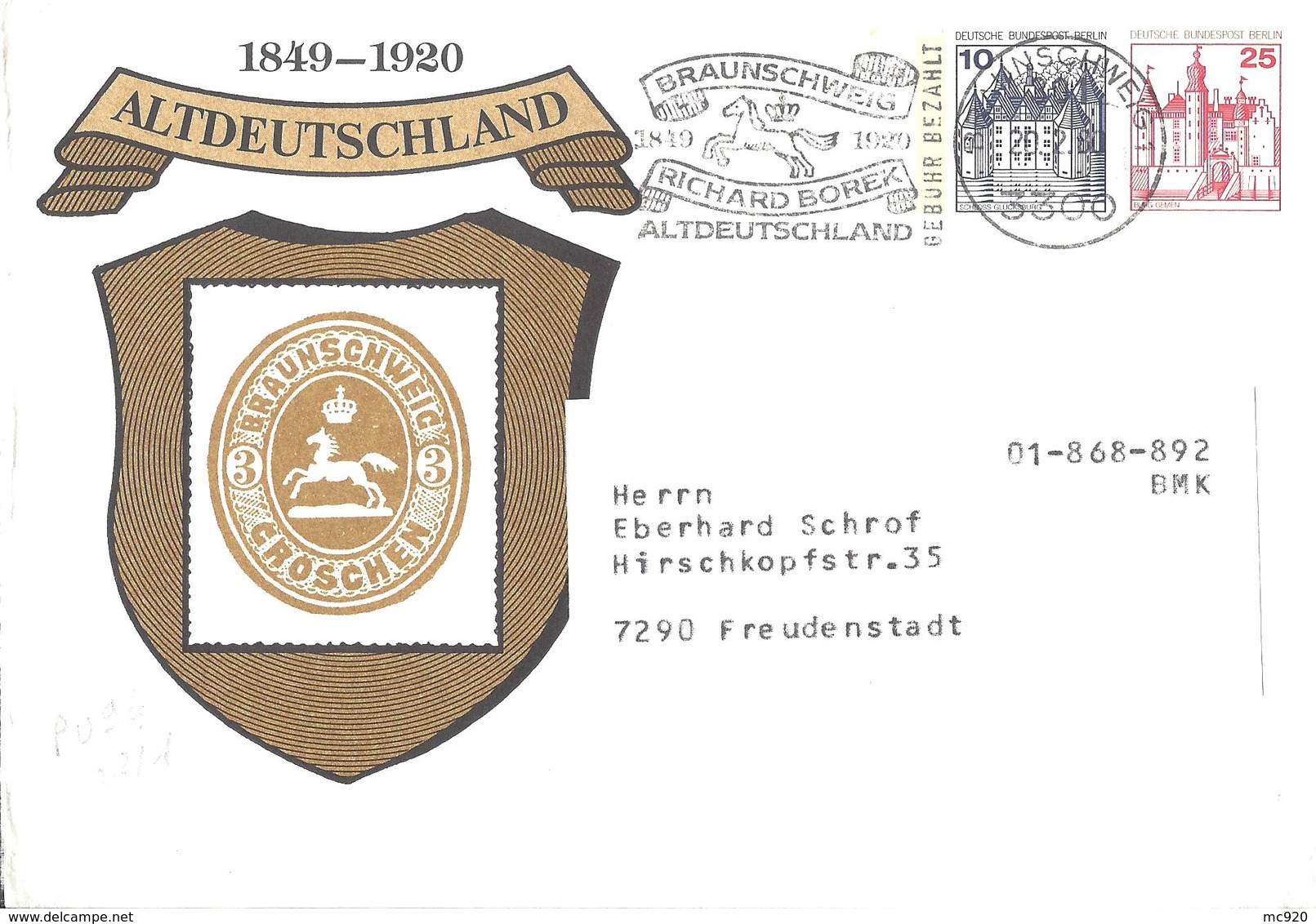 Berlin Entier Postal, Ganzsachen, Postal Stationery Enveloppe Umschäge - Buste Private - Usati