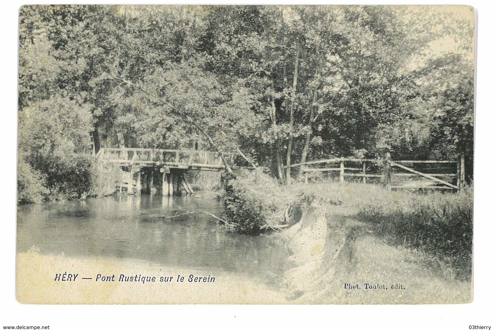 CPA 89 HERY PONT RUSTIQUE SUR LE SEREIN - Hery