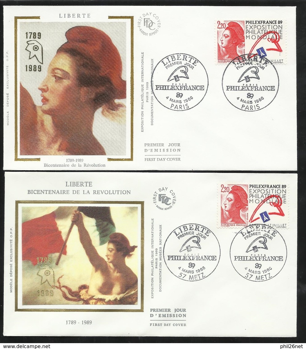 FDC 2 Lettres Illustrées Premier Jour Paris Et Metz Le 04/03/1988 Le N°2524 Philexfrance   TB  - 1980-1989