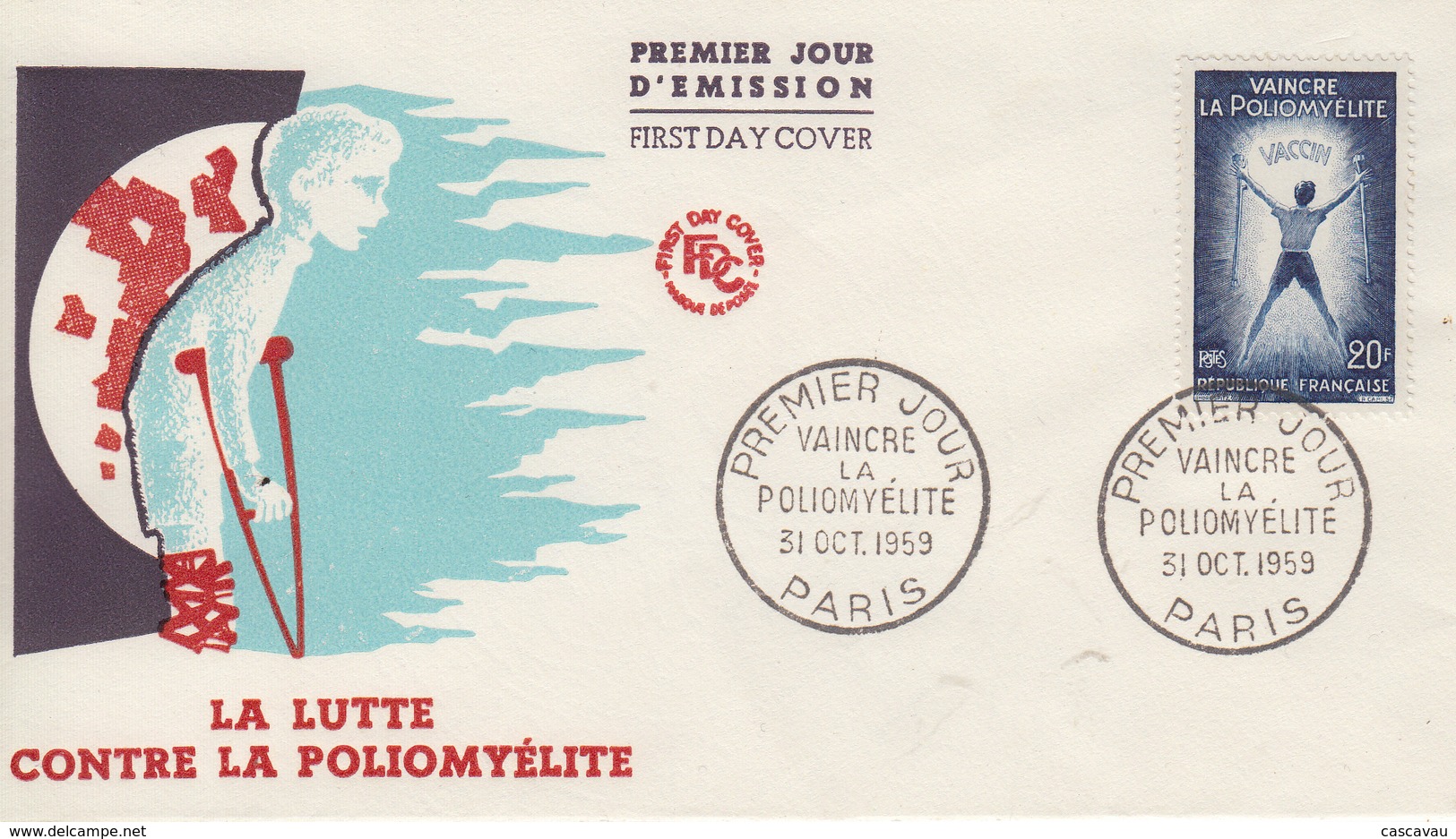 Enveloppe   FDC   1er Jour   FRANCE   Vaincre  La   Poliomyélite   1959 - 1950-1959