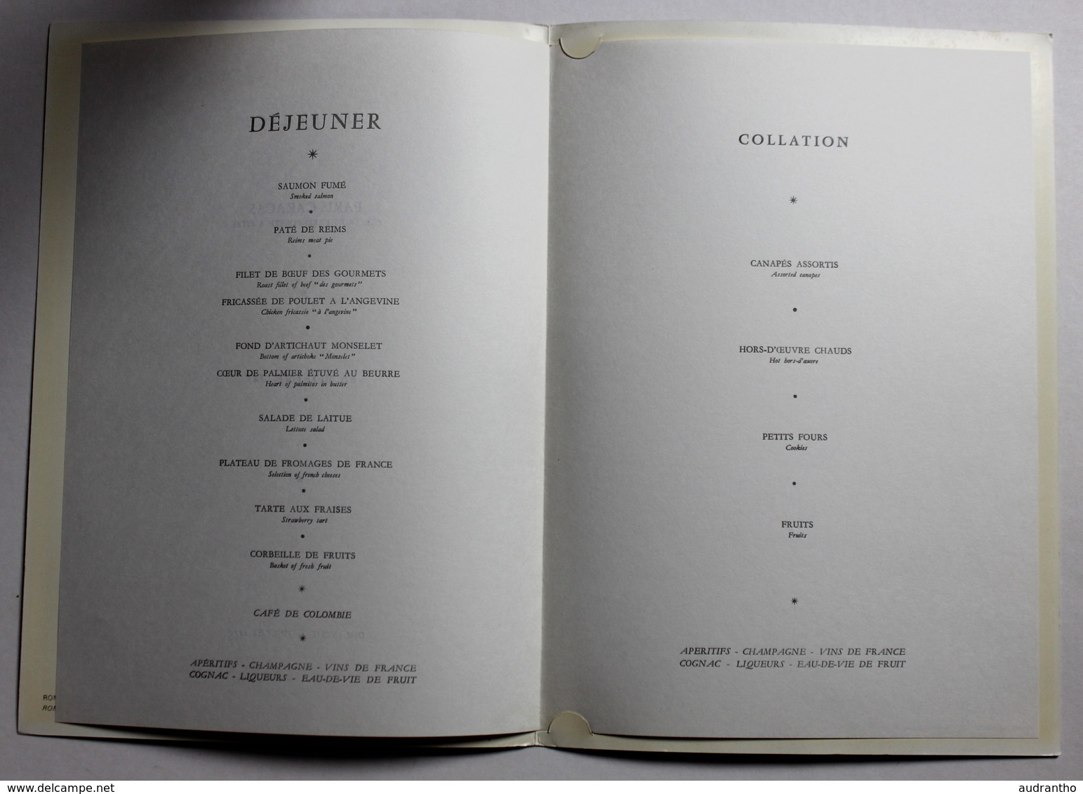 Grand Menu Air France 22 Juillet 1973 Paris Caracas Point à Pitre Boeing 747 Rome Aviation - Menus