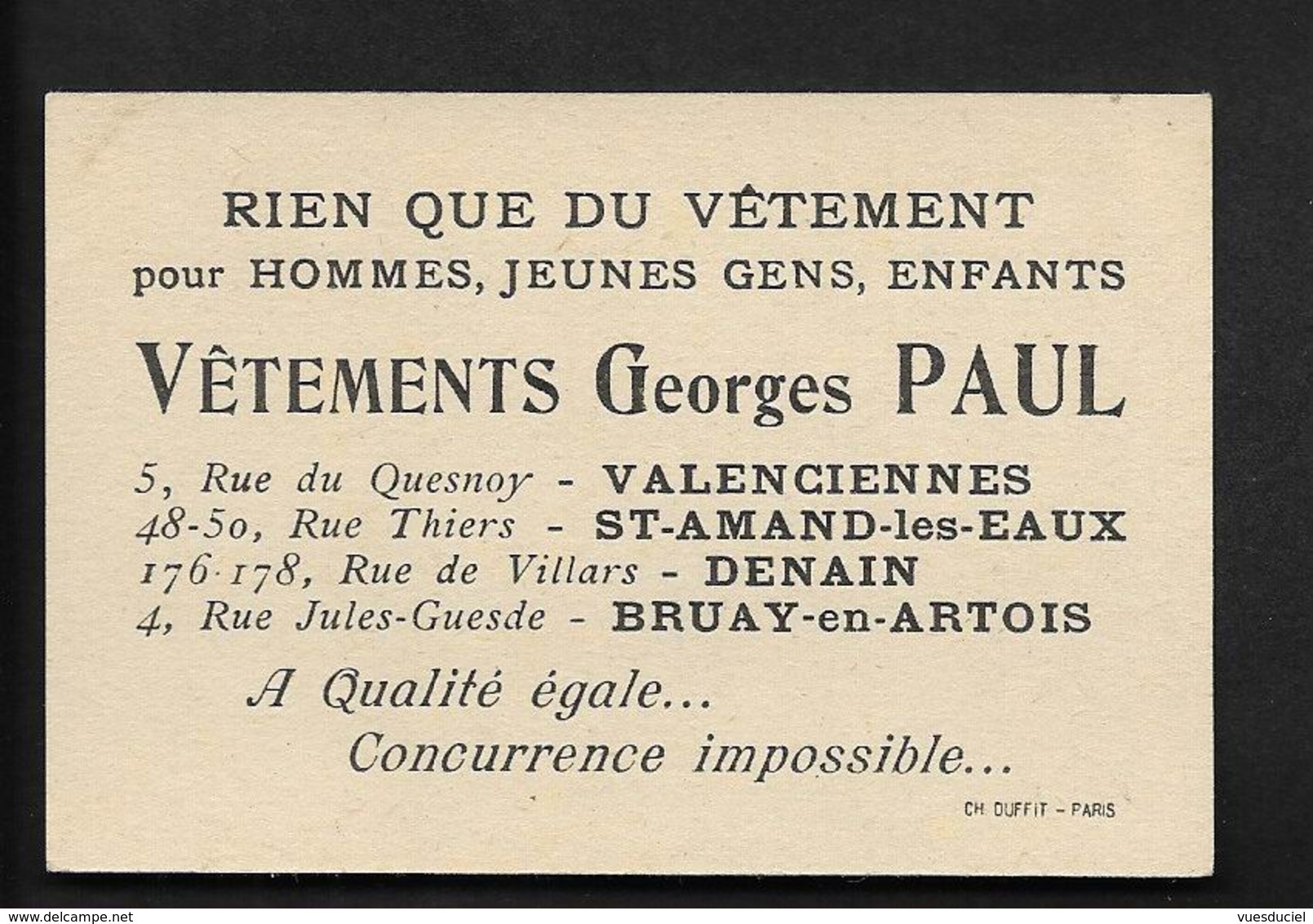 Valenciennes Denain Bruay En Artois St Amand Les Eaux Vêtements PAUL  - Image Chromo Devinette Trouver Un âne - Valenciennes