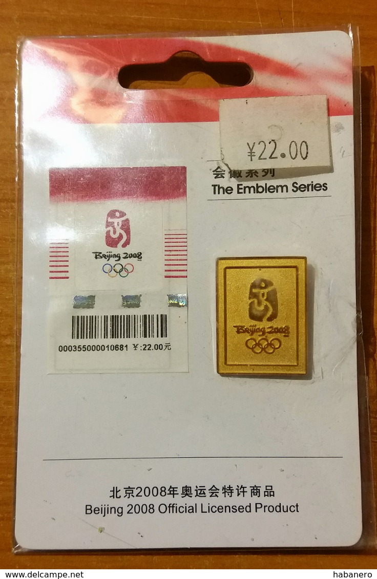 CHINA - BEIJING OLYMPIC GAMES 2008 - SEALED OFFICIAL EMBLEM PIN - Uniformes Recordatorios & Misc