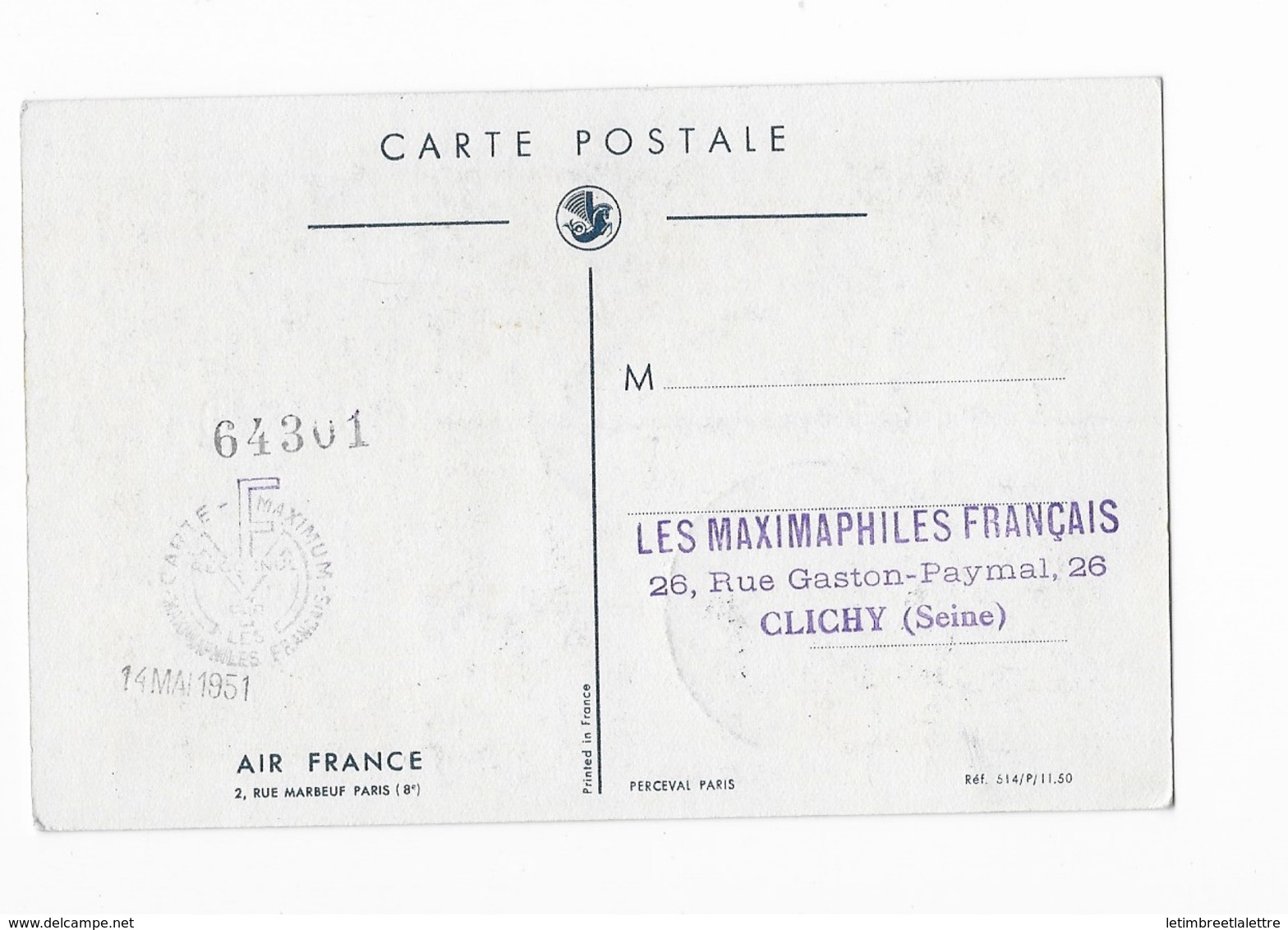 CPA "Air France" 12mai 1951 - 1950-1959