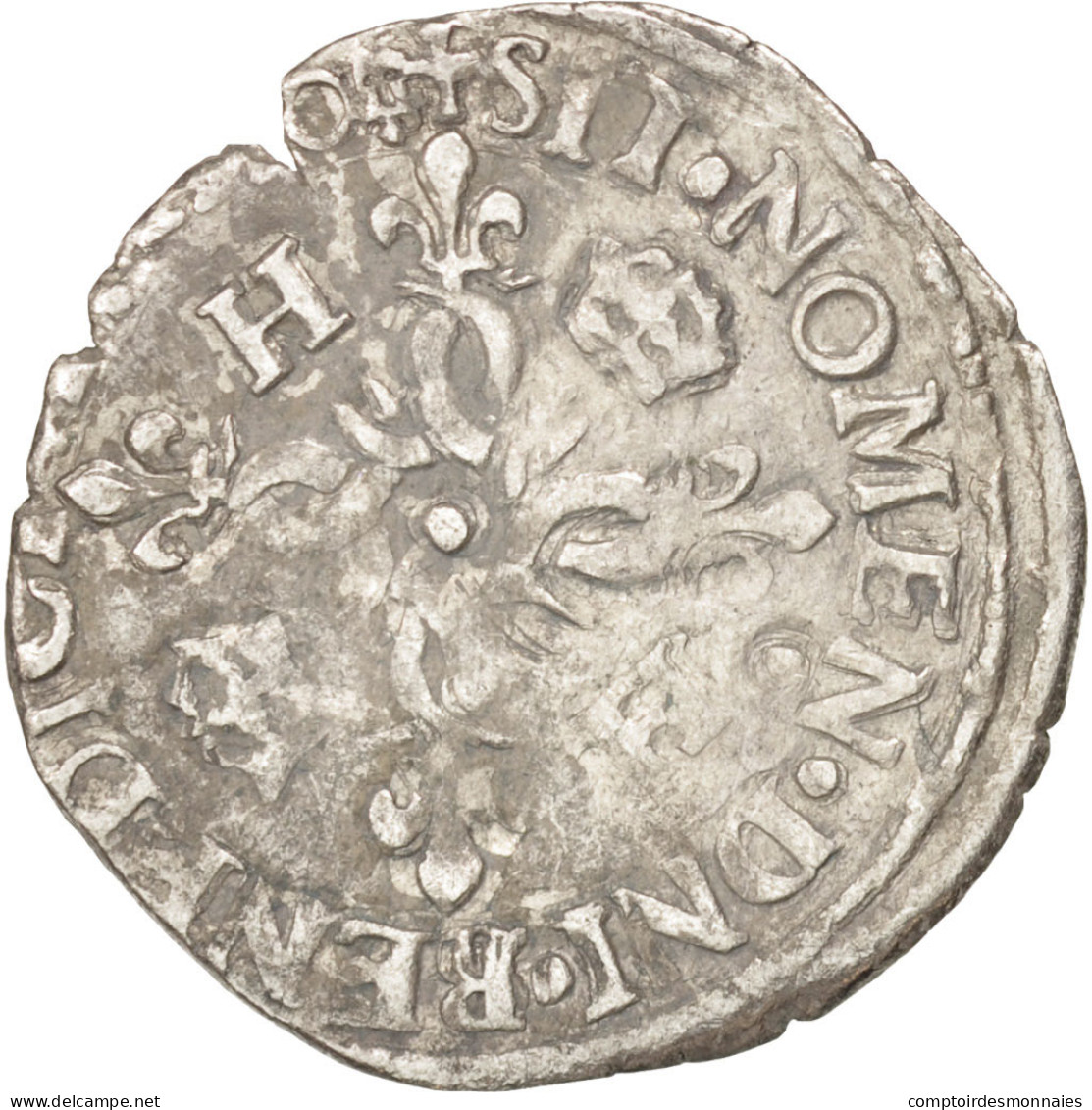Monnaie, France, Douzain Aux Croissants, 1550, Poitiers, TB+, Billon - 1547-1559 Henri II