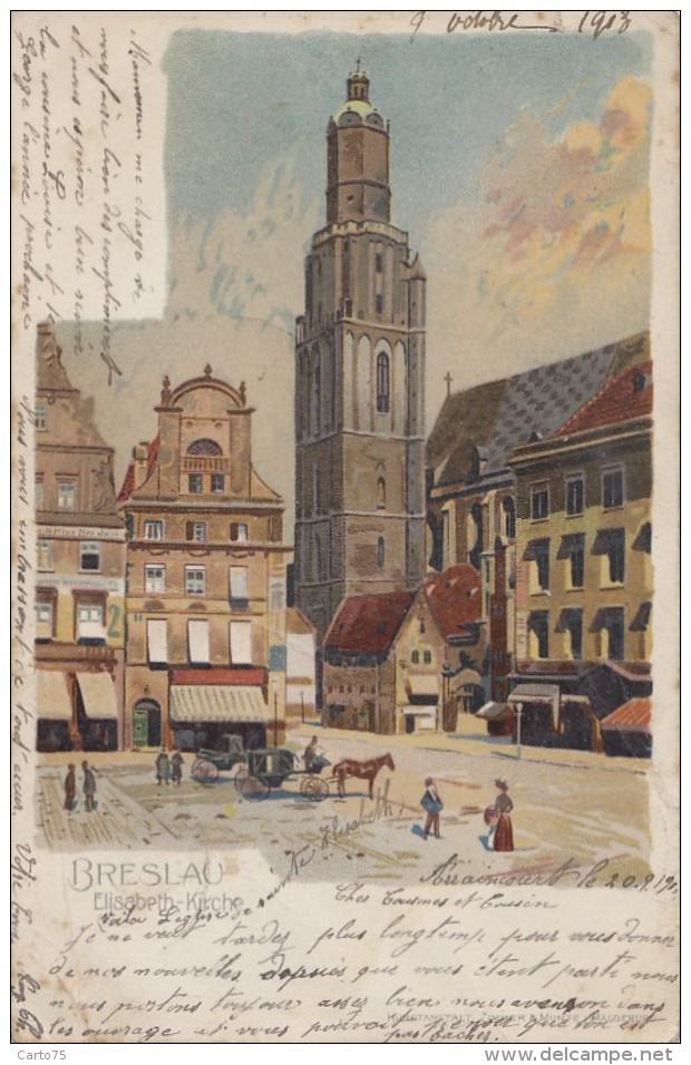 Pologne - Breslau - WrocÅ‚aw - Elisabeth-Kirche - Postmarked 1903 - Pologne