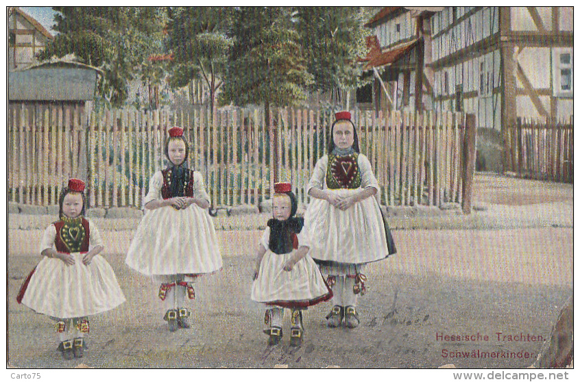 Allemagne - Hessische Trachten. Schwälmerkinder - Costumes Enfants - Folklore - 1912 - Schwalmstadt