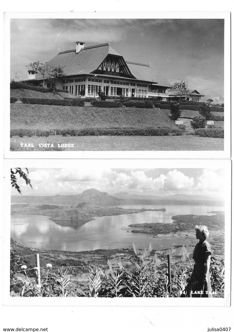 TAAL (Philippines) Ensemble De 2 Cartes Lac Et Lodge - Philippines