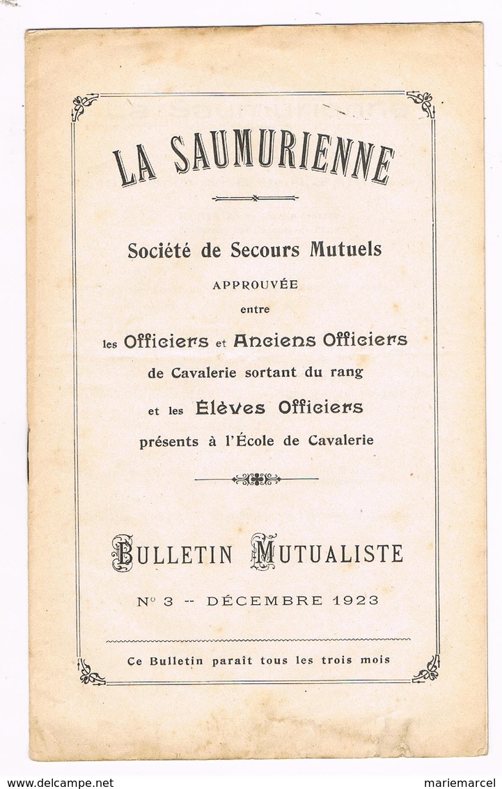 D49 SAUMUR. LA SAUMURIENNE.MILITAIRE.ASPIRANT. ECOLE DE CAVALERIE. 6 LIVRETS. - Autres & Non Classés