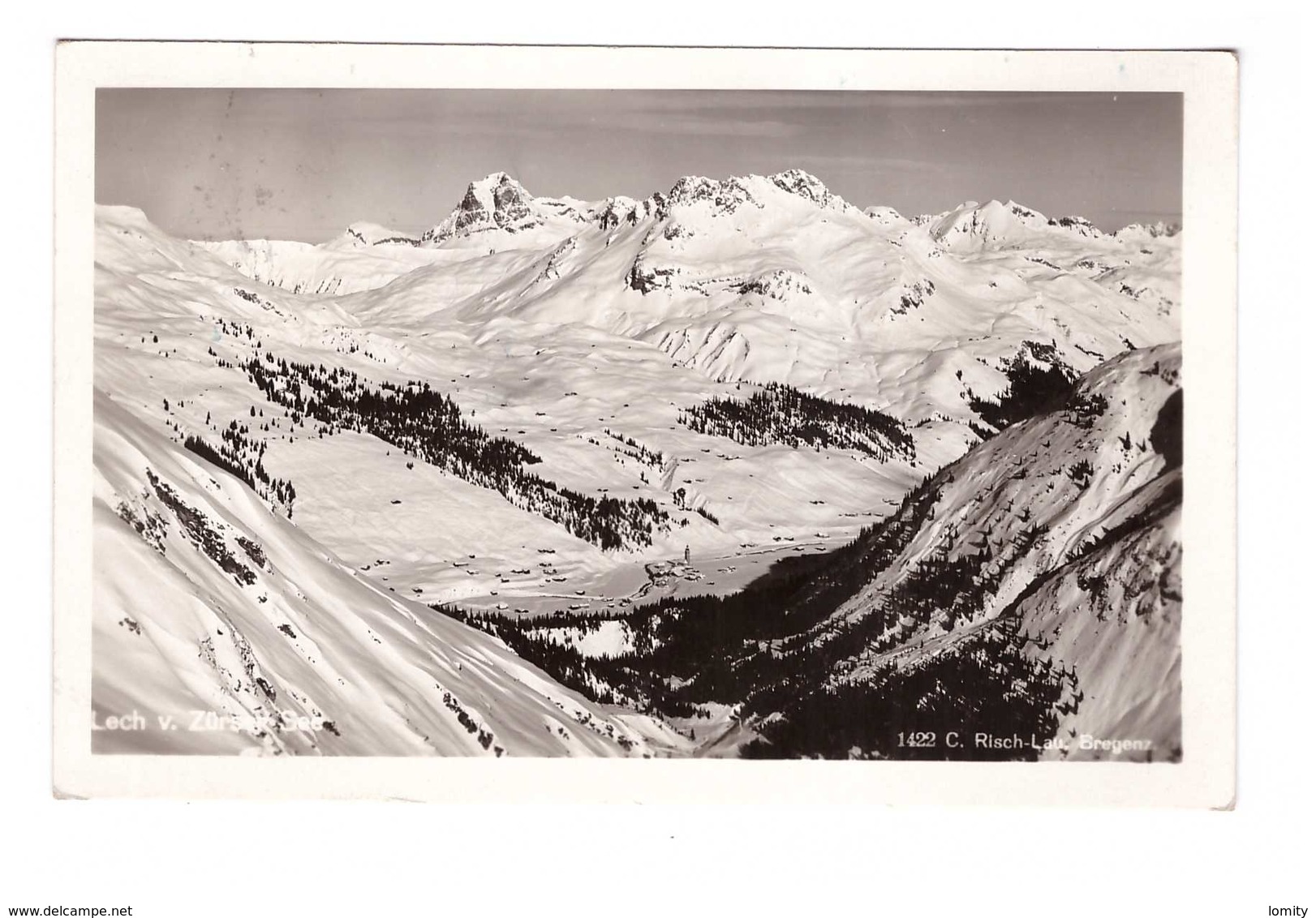 Autriche Lech Zurser See Photo Risch-Lau Cachet Lech 1934 + Timbre - Lech