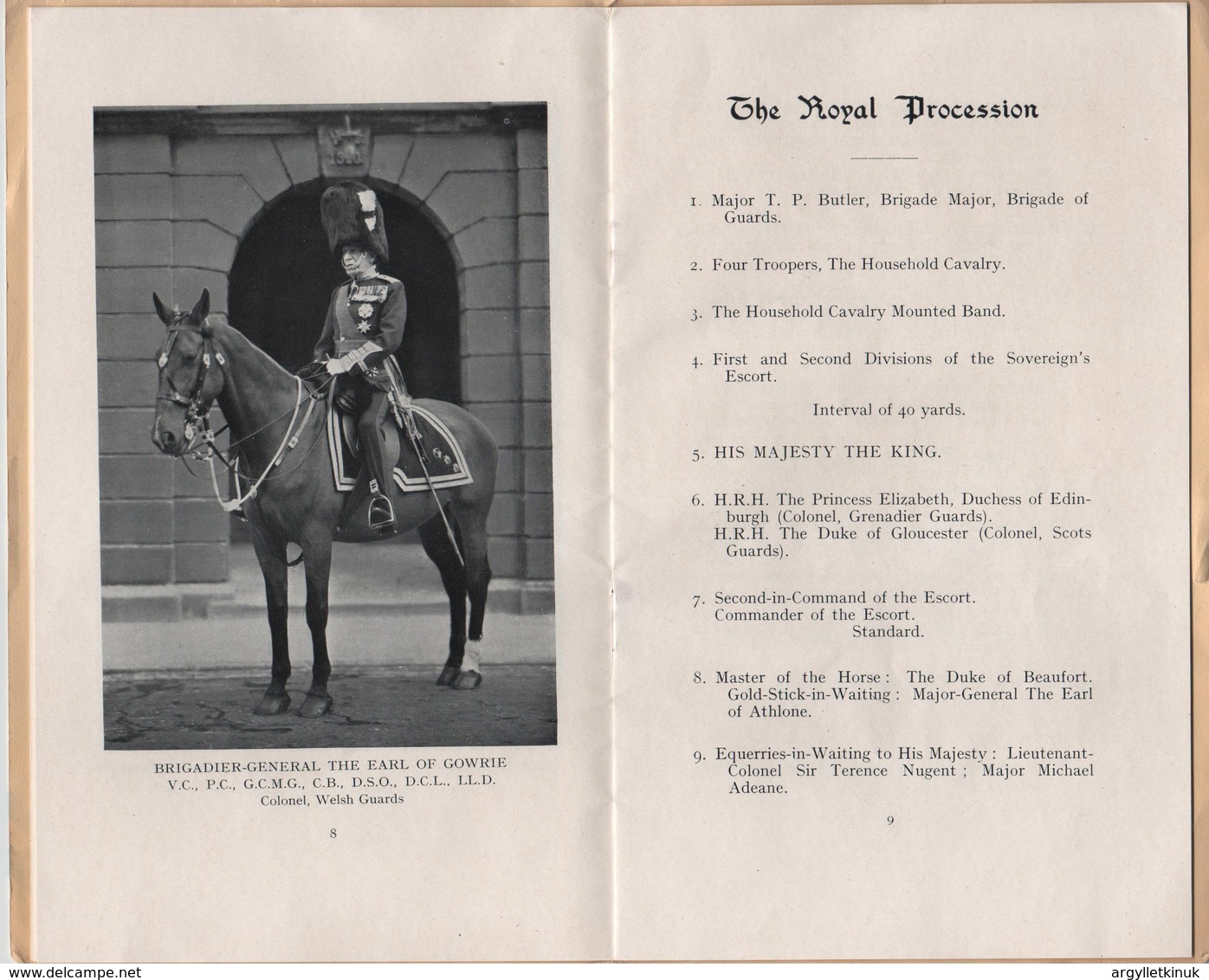 KING GEORGE 6TH TROOPING THE COLOUR BIRTHDAY PRINCESS ELIZABETH 1949