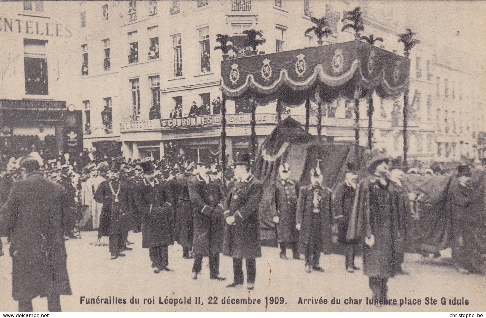 Brussel, Bruxelles, Funérailles Du Roi Léopold II, 22 Décembre 1909, Arrivée Du Char  (pk47044) - Personnages Célèbres