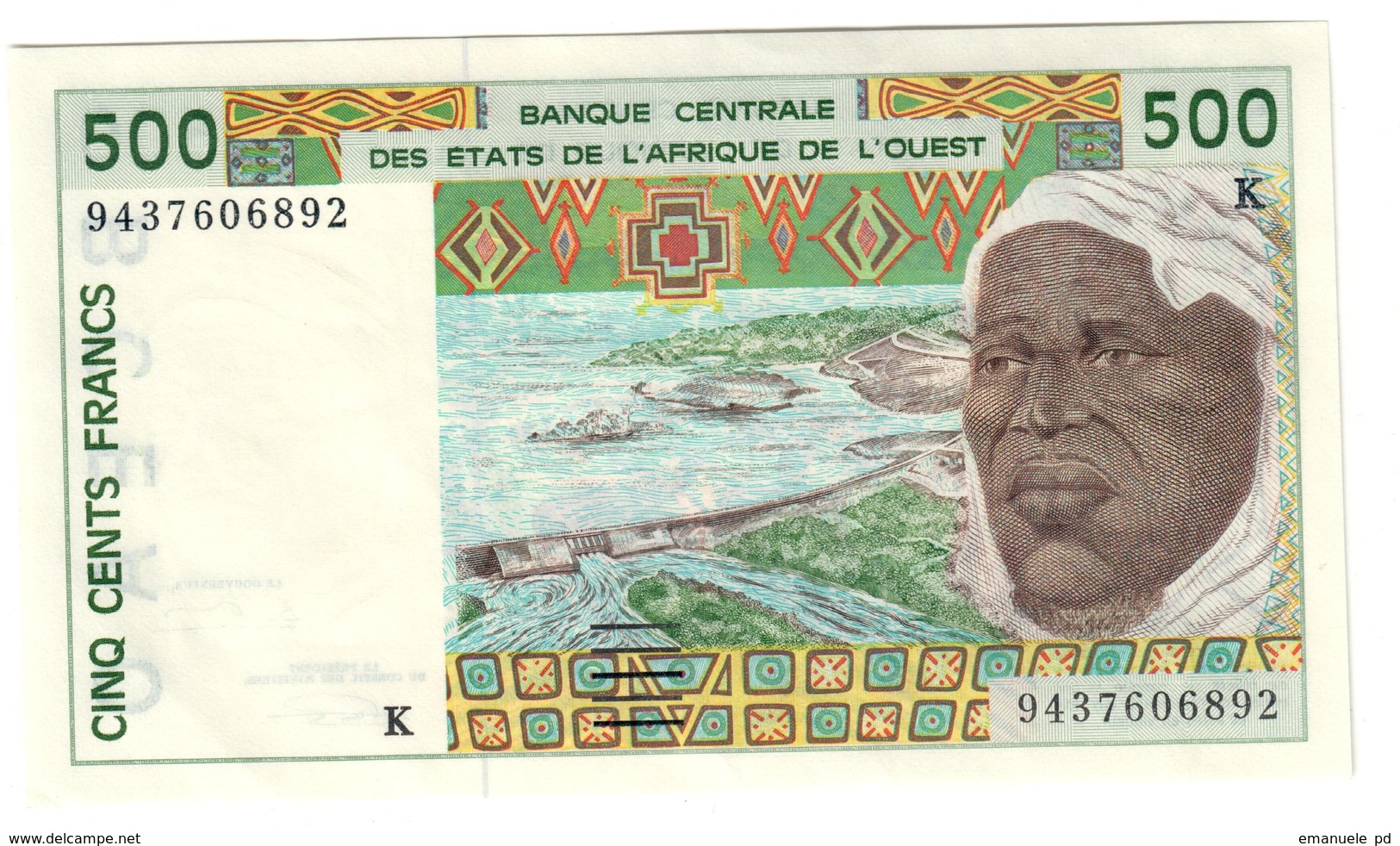West African States (Senegal -K) 500 Francs UNC/AUNC - West-Afrikaanse Staten