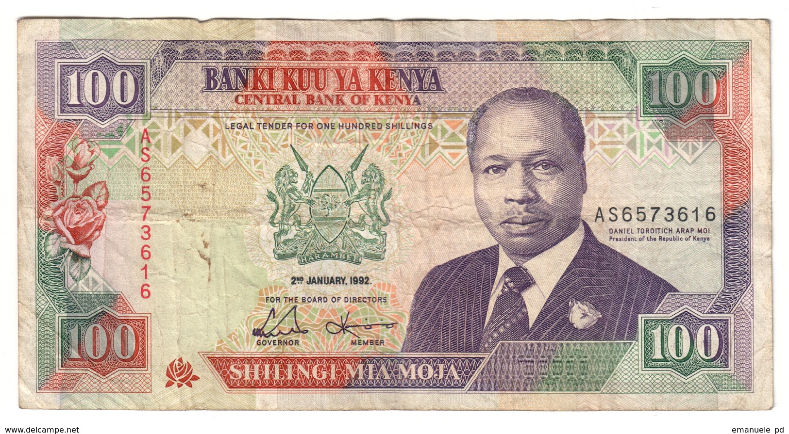 Kenya 100 Shillings 02/01/1992 - Kenia