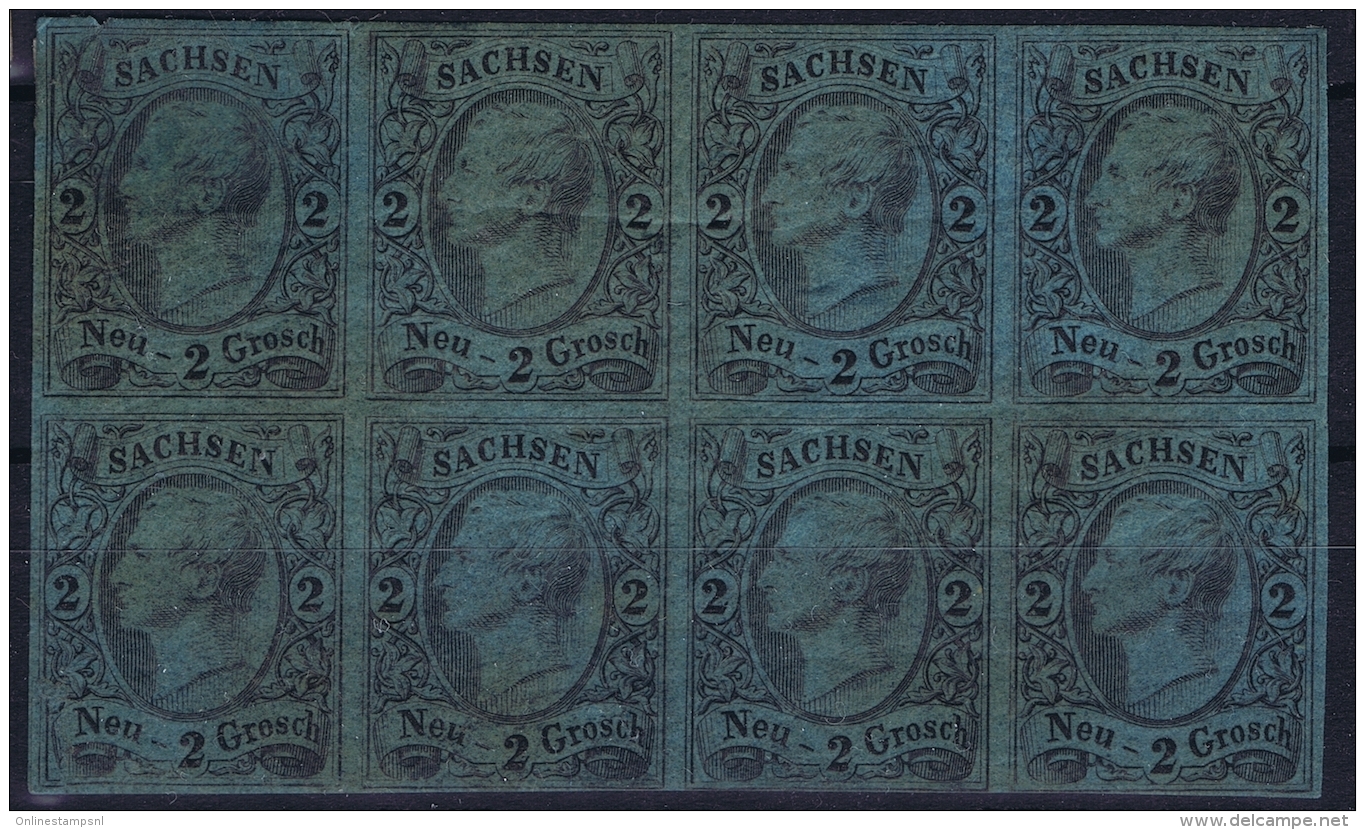 Sachsen  Mi 10 8-Block 5 X Postfrisch/neuf Sans Charniere /MNH/** 3 X MH/* Flz/ Charniere - Sachsen