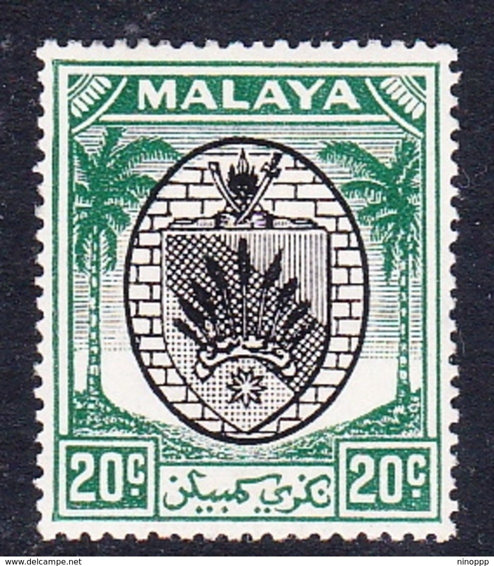 Malaysia-Negri Sembilan SG 53 1949 Arms, 20c Black And Green, Mint Hinged - Negri Sembilan