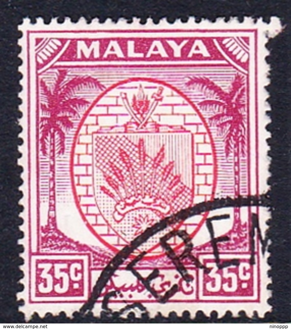 Malaysia-Negri Sembilan SG 57 1952 Arms, 35c Scarlet And Purple, Used - Negri Sembilan