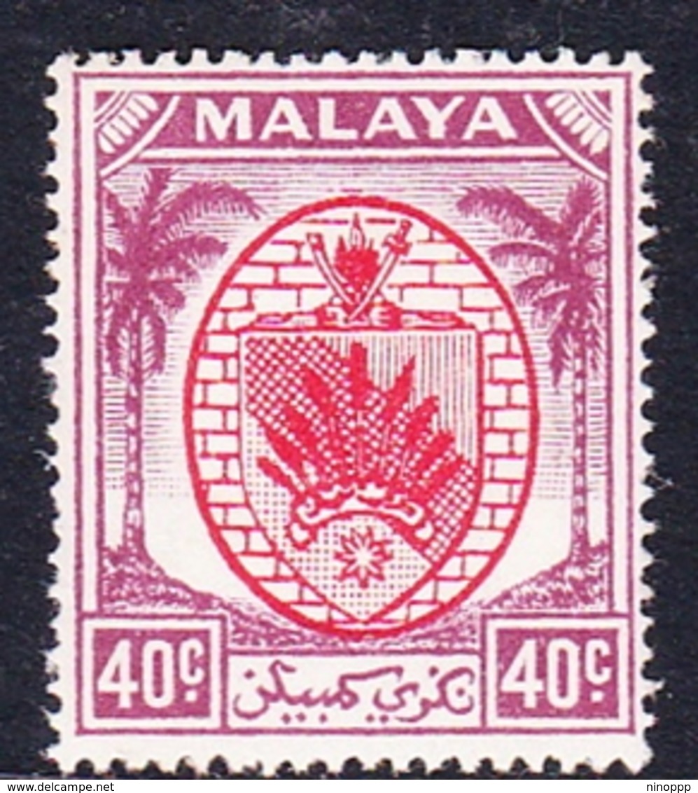 Malaysia-Negri Sembilan SG 58 1949 Arms, 40c Red And Purple, Mint Never Hinged - Negri Sembilan