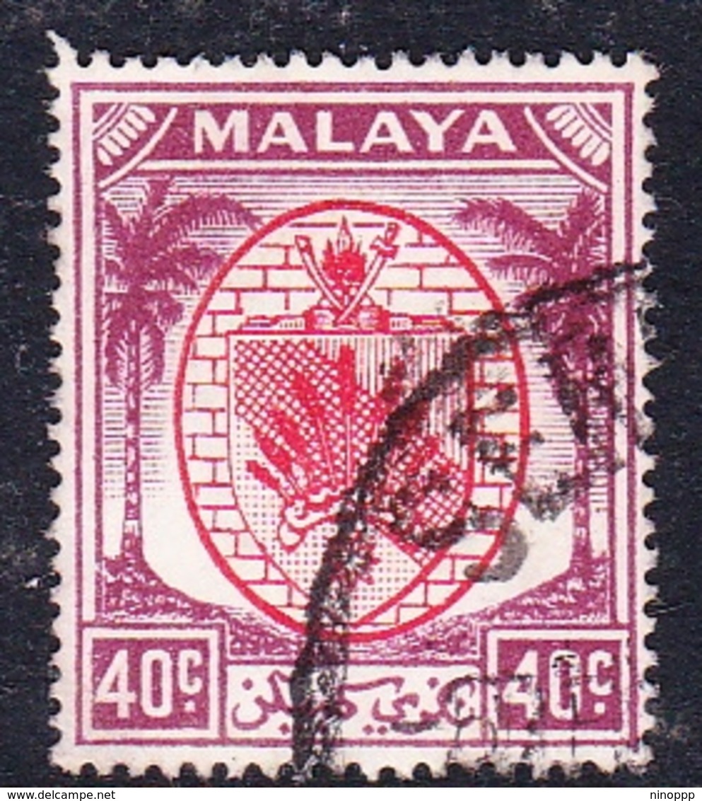 Malaysia-Negri Sembilan SG 58 1949 Arms, 40c Red And Purple, Used - Negri Sembilan