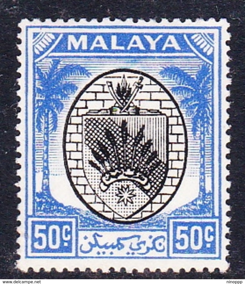 Malaysia-Negri Sembilan SG 59 1949 Arms, 50c Black And Blue, Mint Hinged - Negri Sembilan