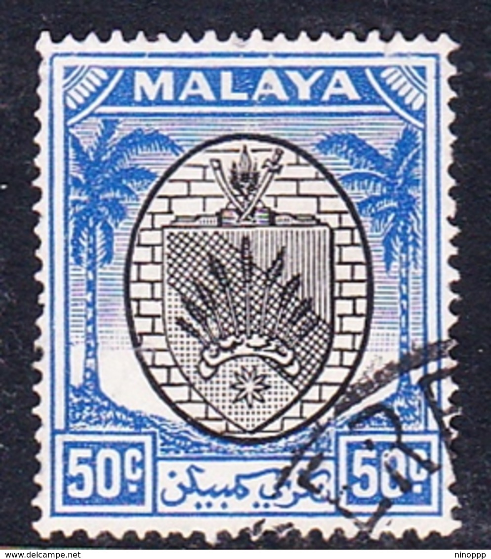 Malaysia-Negri Sembilan SG 59 1949 Arms, 50c Black And Blue, Used - Negri Sembilan