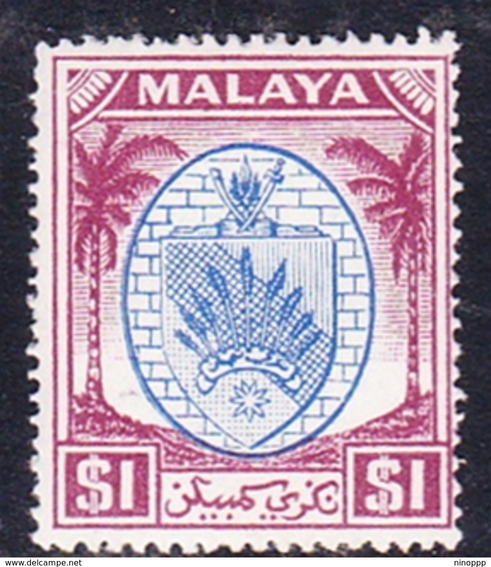 Malaysia-Negri Sembilan SG 60 1949 Arms, $ 1.00 Blue And Purple, Mint Hinged - Negri Sembilan