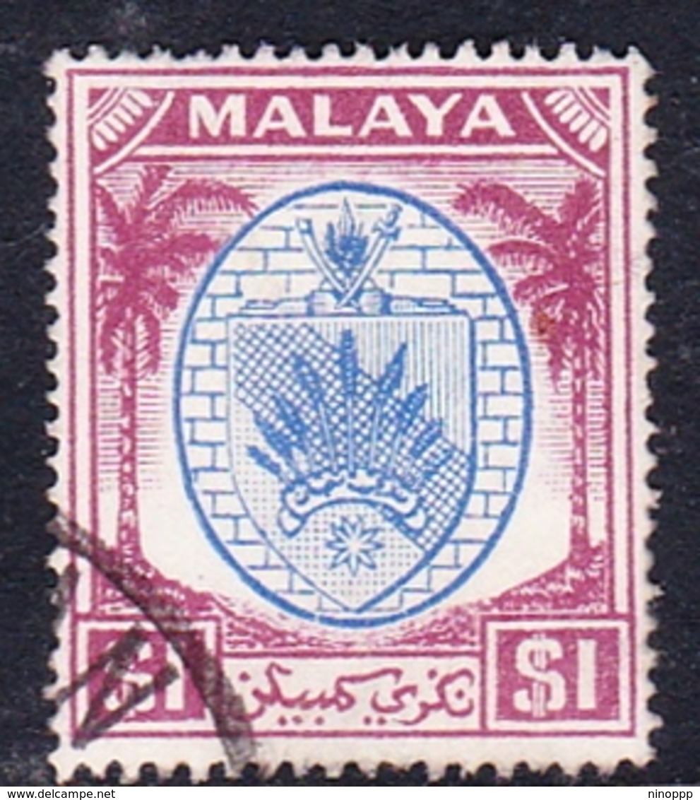 Malaysia-Negri Sembilan SG 60 1949 Arms, $ 1.00 Blue And Purple, Used - Negri Sembilan