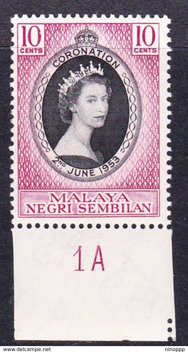 Malaysia-Negri Sembilan SG 67 1953 Coronation, Mint Never Hinged - Negri Sembilan