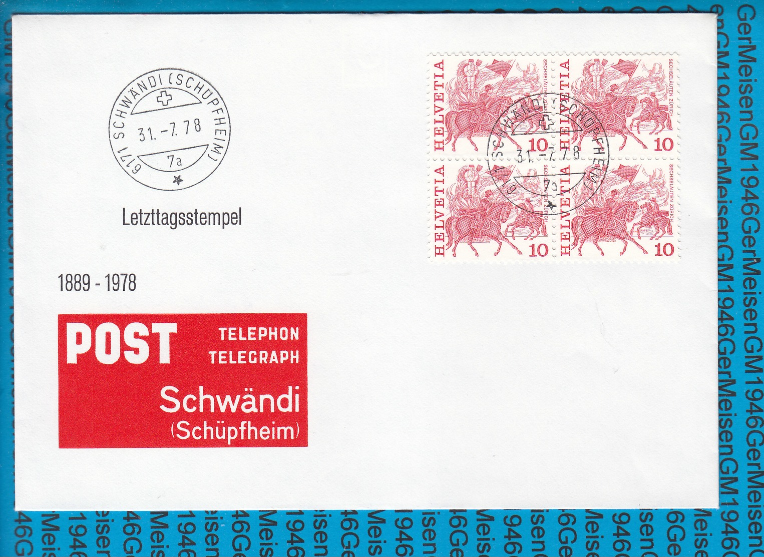 Special Stamped Cover Switzerland  - 6171 Schwandi Schupfheim - Ganzsachen