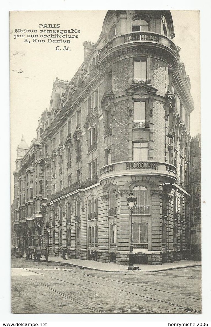 Paris 06 Maison Remarquable 3 Rue Danton 1908 - Distrito: 06