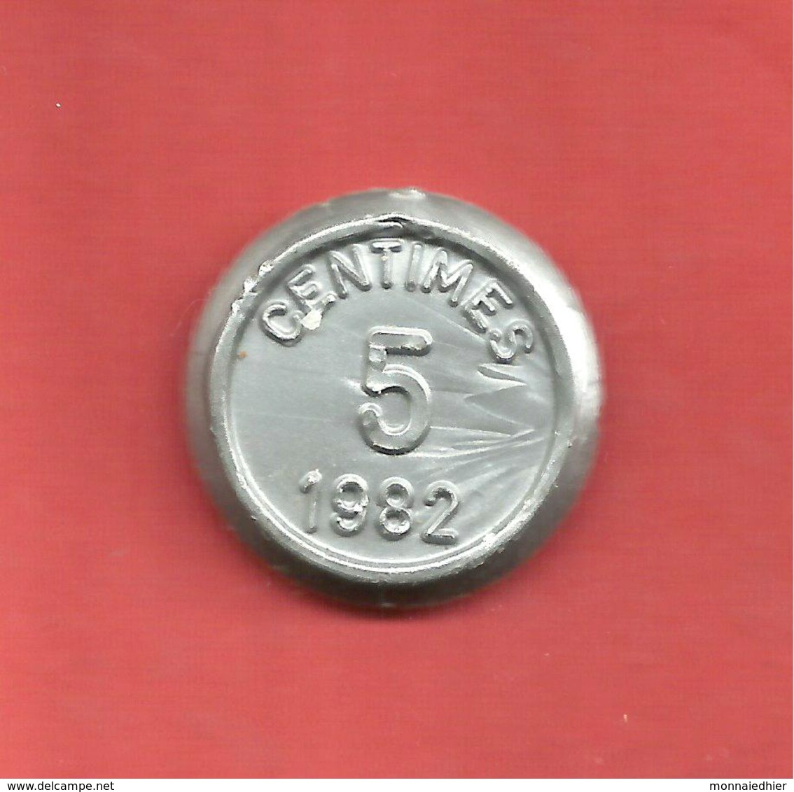 Monnaie De 5 Centimes Jeton Plastique école En Francs De 1982 - Professionali / Di Società