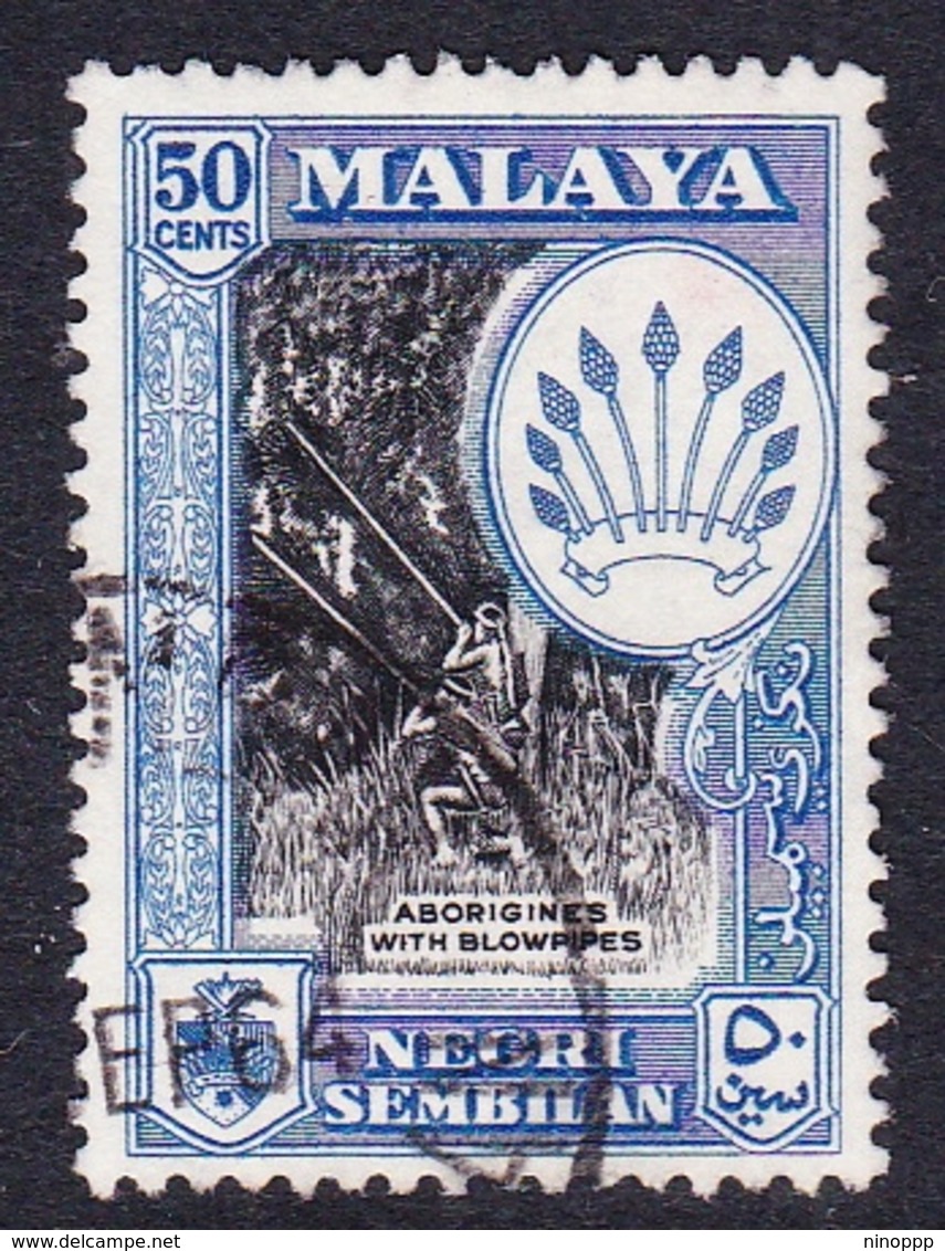 Malaysia-Negri Sembilan SG 76 1957 50c Black And Blue, Used - Negri Sembilan