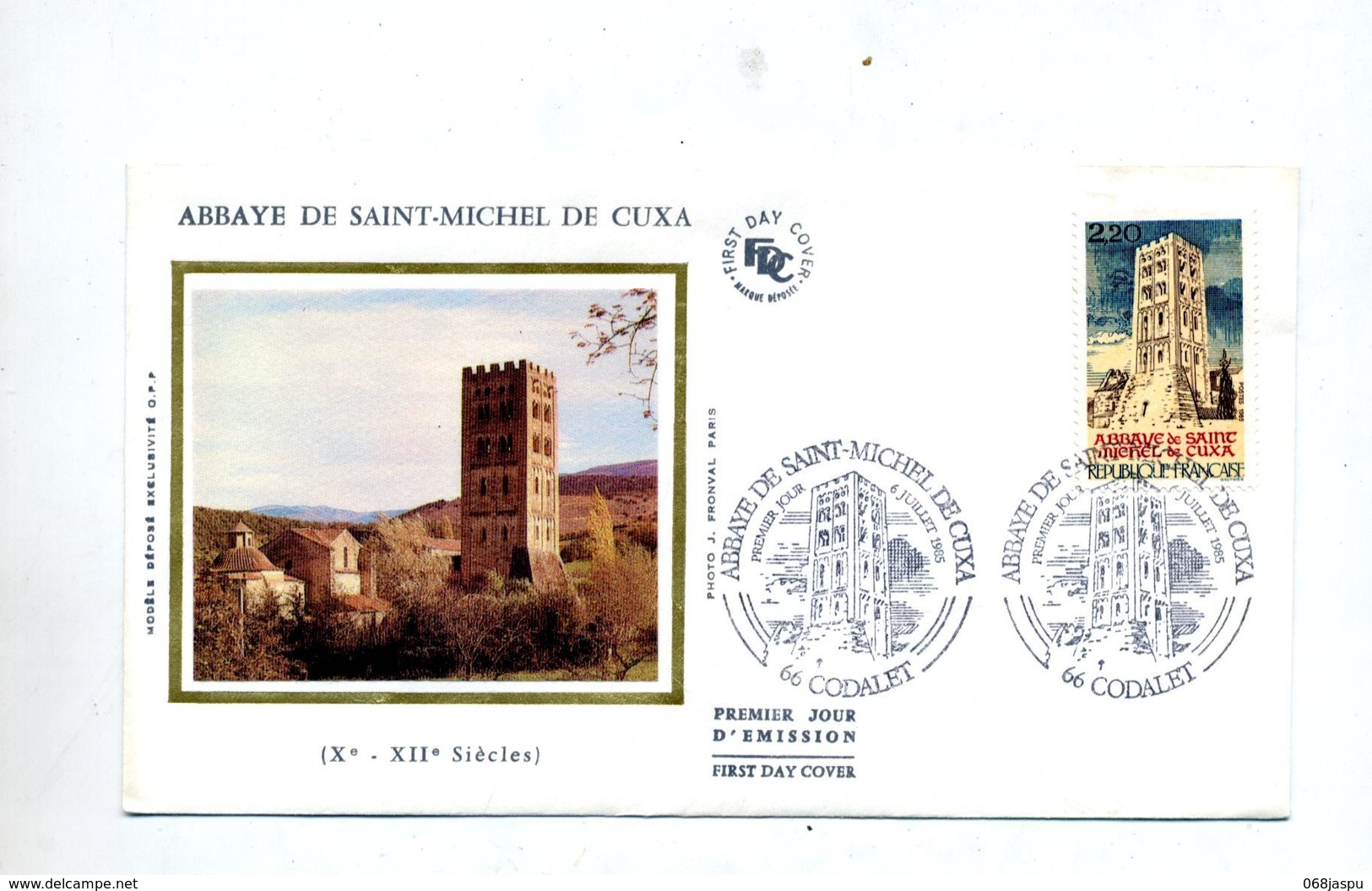 Lettre Fdc 1985 Codalet Abbaye - 1980-1989