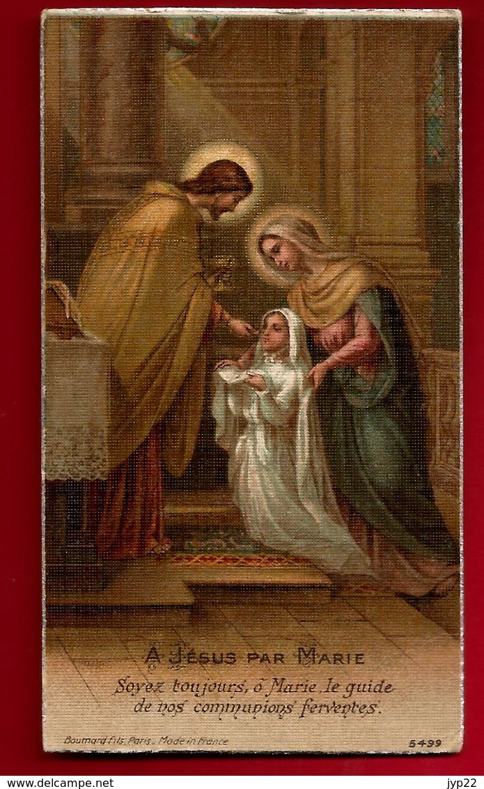 Image Pieuse Holy Card Christiane Ducournau 18-05-1944 10-06-1945 - Ed Boumard 5499 - A Jésus Par Marie - Papier Tissé - Images Religieuses